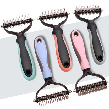 New Hair Removal Comb for Dogs Cat Detangler Fur Trimming Dematting Brush Grooming Tool for Matted Long Hair Curly Pet