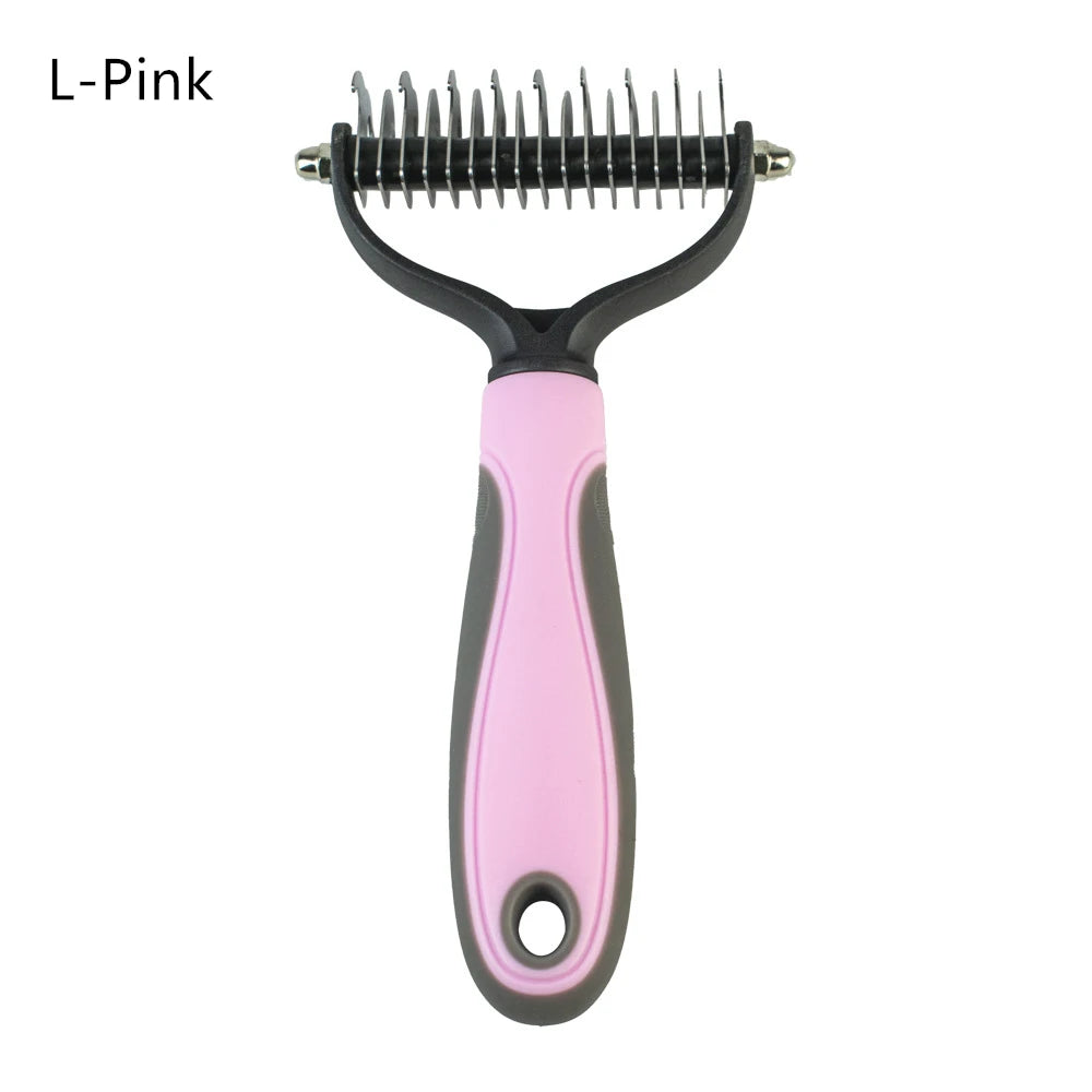 New Hair Removal Comb for Dogs Cat Detangler Fur Trimming Dematting Brush Grooming Tool for Matted Long Hair Curly Pet