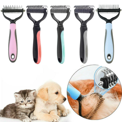 New Hair Removal Comb for Dogs Cat Detangler Fur Trimming Dematting Brush Grooming Tool for Matted Long Hair Curly Pet